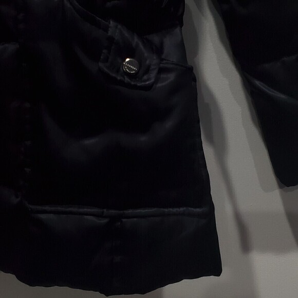 LAUNDRY by Shelli Segal Black Satin Down Cloud Quilted Puffer Coat - Picture 5 of 15